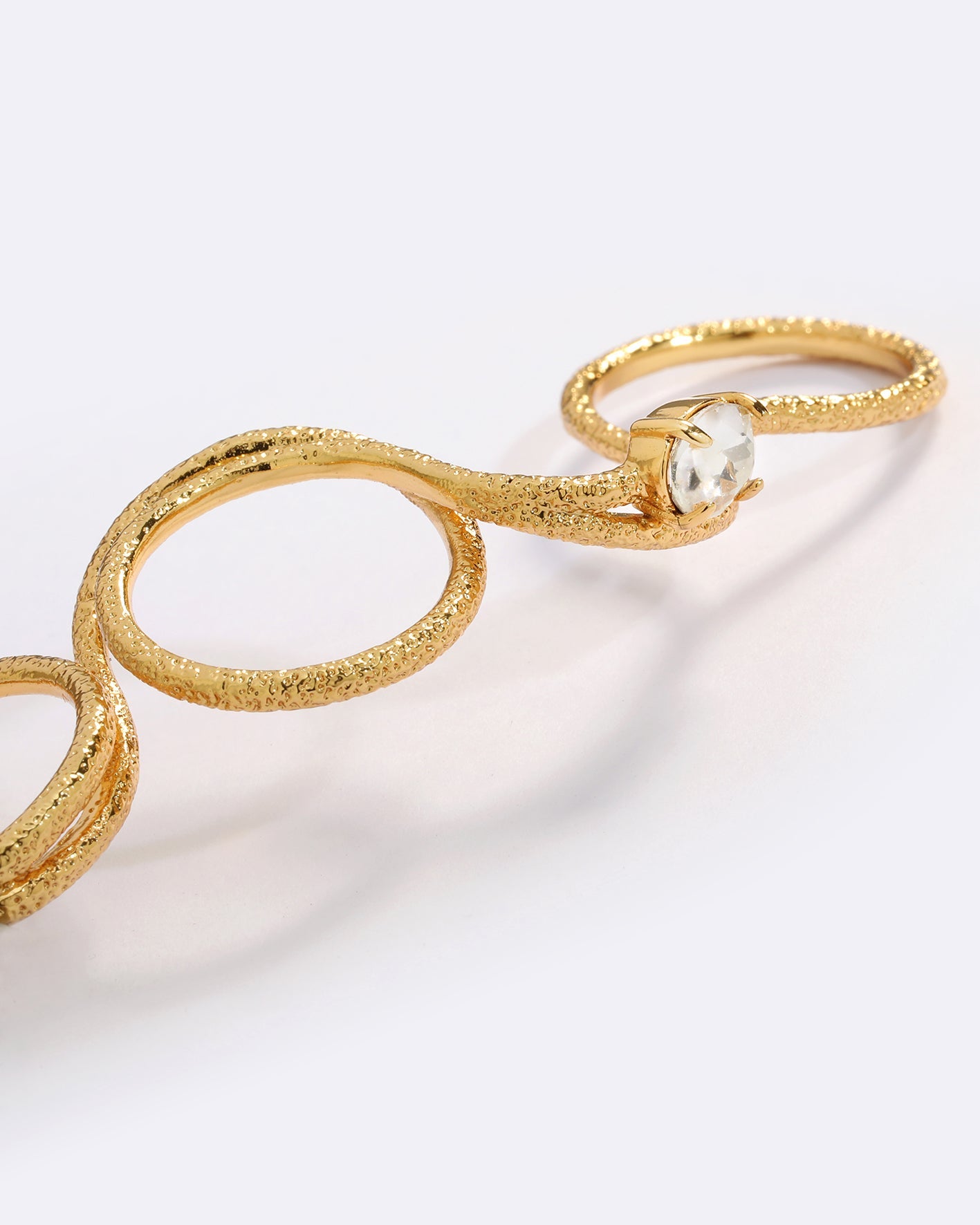 Gold four top finger ring