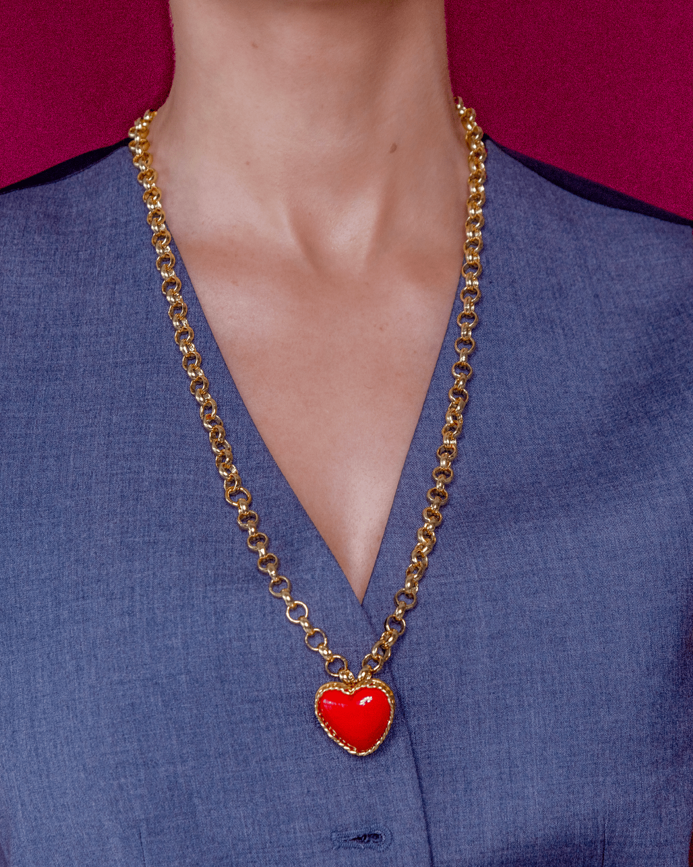 Gucci XS Heart Earrings in Silver & Red | FWRD